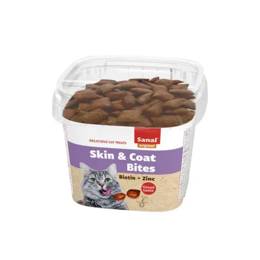 Sanal Skin Coat Bites cup papildas odai ir kailiui katėms, 75g