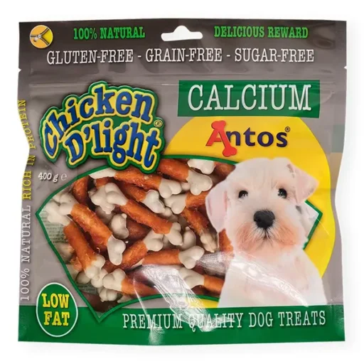 Antos skanėstai šunims su vištiena D'light Calcium 400g