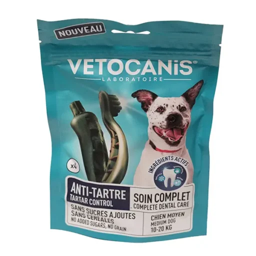 Vetocanis Tartar control skanėstai vidutiniams šunims apnašų šalinimui, 110g