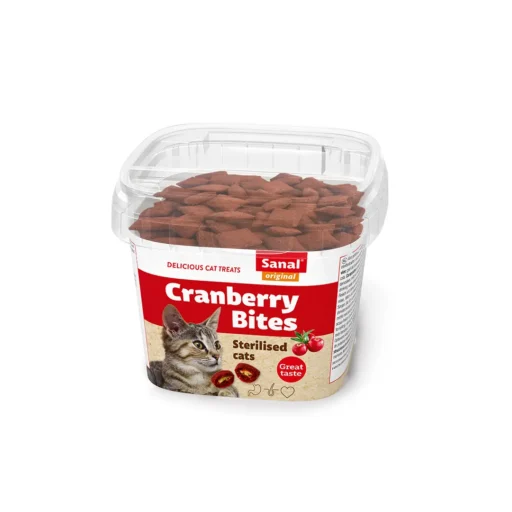 Sanal Cranberry Bites cup skanėstai katėms su spanguolėmis, 75 g