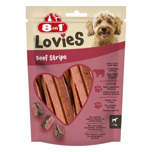 8in1 Lovies jautienos juostelės mažų veislių šunims, 80 g
