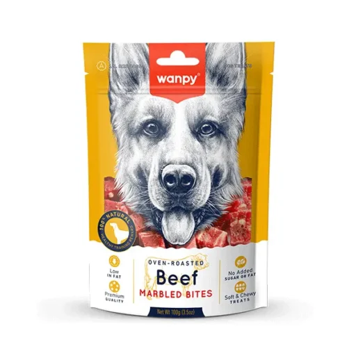 Wanpy skanėstas šunims, marmuriniai jautienos kąsneliai, 100 g