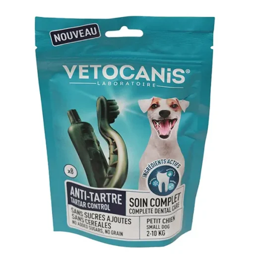 Vetocanis Tartar control skanėstai mažiems šunims apnašų šalinimui, 110g