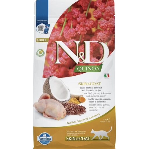 FARMINA N&D QUINOA - CAT Dry SKIN&COAT Quail&Coconut ADULT