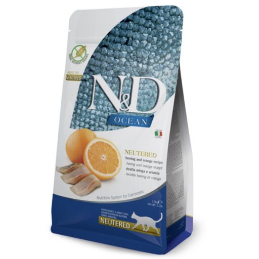 FARMINA N&D OCEAN - CAT Dry Herring&Orange NEUTERED ADULT