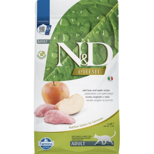 FARMINA N&D PRIME - CAT Dry Wild Boar&Apple ADULT